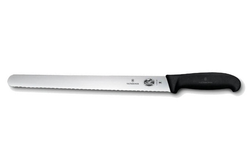 Faca para fiambre Victorinox - lâmina serrilhada 30 cm - cabo em fibrox preto