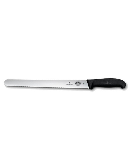 Victorinox skinkkniv - 30 cm tandat blad - svart fibroxhandtag