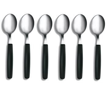 Juego de 6 cucharas de mesa Victorinox Swiss Classic de acero, mango negro