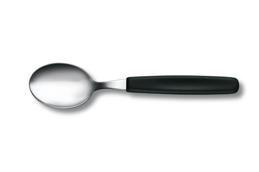 Set van 6 Victorinox Swiss Classic stalen tafellepels, zwart handvat