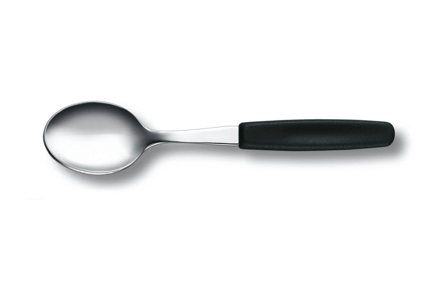 Sæt med 6 Victorinox Swiss Classic teskeer i stål med sort håndtag