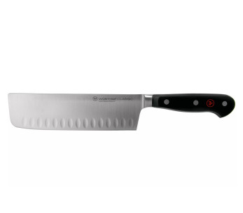 Wusthof Classic smidd nakiri-kniv 17 cm med granton-eggblad