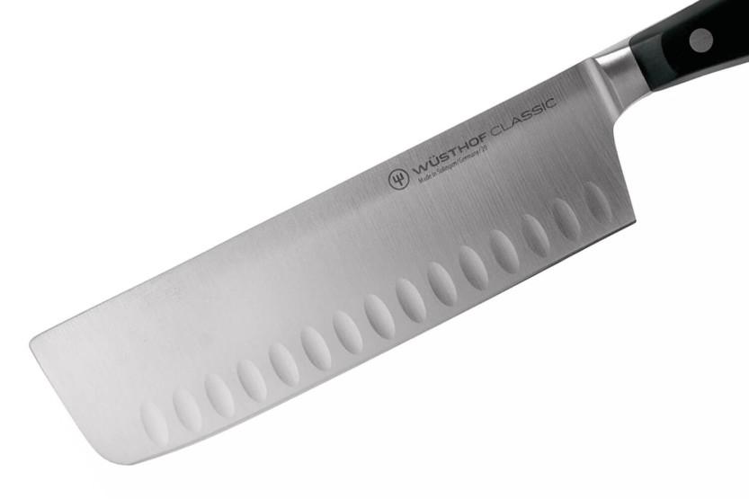 Wusthof Classic smedet nakiri-kniv 17 cm med granton-kantblad