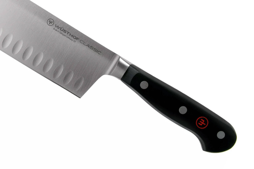 Faca faca nakiri Wusthof Classic forjada com 17 cm de lâmina com convinhas
