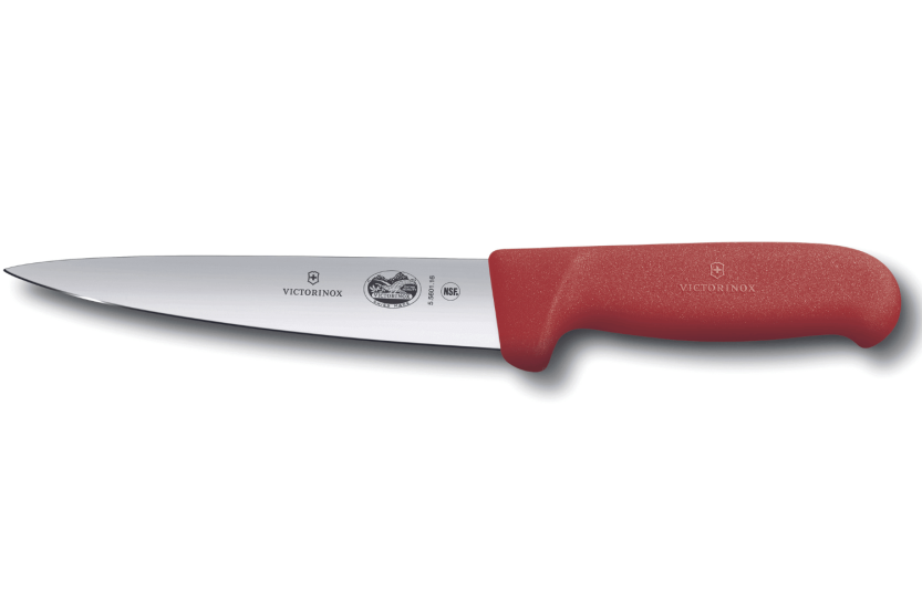 Faca para desossar e sangrar Victorinox 5.5601.16 Lâmina de 16 cm Cabo em fibrox vermelho