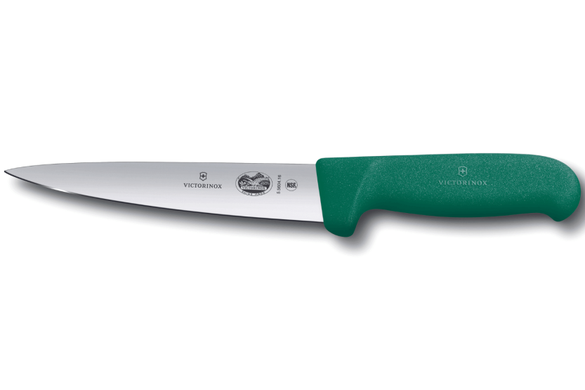 Cuchillo deshuesador y desangrador Victorinox 5.5604.16 16cm hoja mango fibrox verde