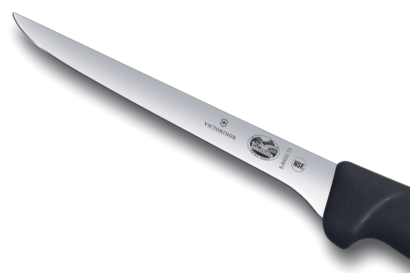Victorinox udbeningskniv 5.6403.15 slidt blad smalt 15cm fibrox håndtag sort
