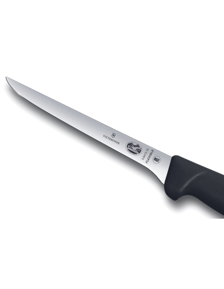 Victorinox luuttomaksi leikkaava veitsi 5.6413.15 taipuisa ruostumattomasta teräksestä valmistettu terä 15cm musta fibrox kahva
