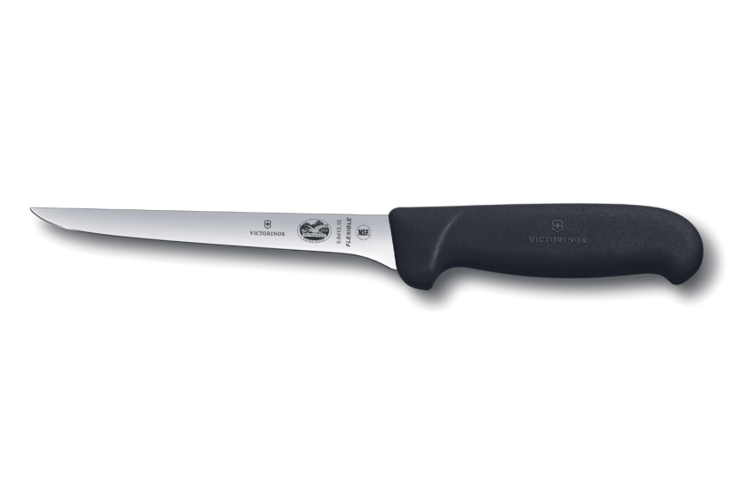 Cuchillo deshuesador Victorinox 5.6413.15 15cm hoja flexible acero inoxidable mango fibrox negro