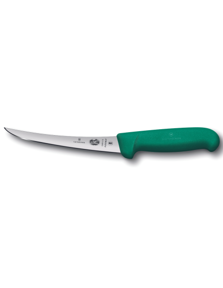 Victorinox luuttomaksi leikkaava veitsi 5.6614.15 joustava käänteinen terä 15cm vihreä fibrox kahva