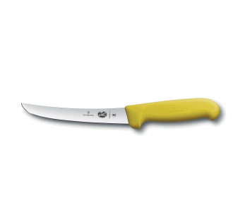 Victorinox luuttomaksi leikkaava veitsi 5.6508.15 käänteinen terä 15cm fibrox kahva keltainen