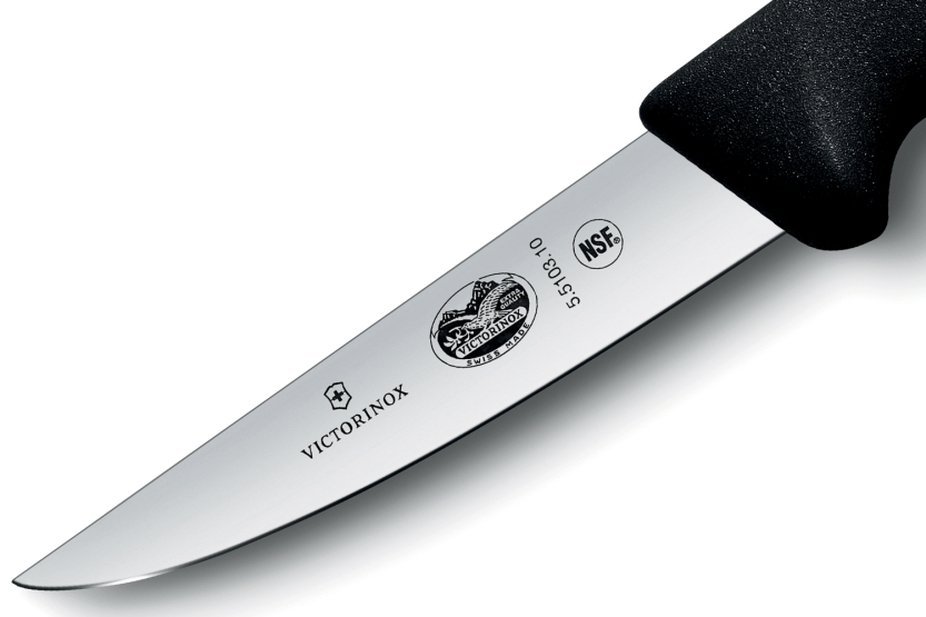 Victorinox konijn/pluimvee ontluchtingsmes 5.5103.10 10cm lemmet zwart fibrox handvat