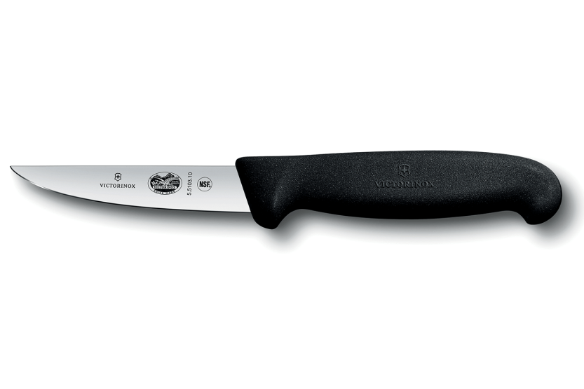 Victorinox jäniksen/siipikarjan verenlaskuveitsi 5.5103.10 10cm terä musta fibrox kahva