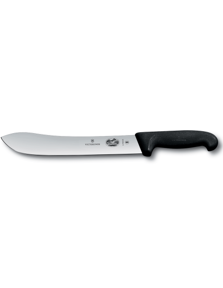 Victorinox Cuchillo Carnicero 5.7403.25 25cm Hoja Punta Ancha Mango Fibrox Negro