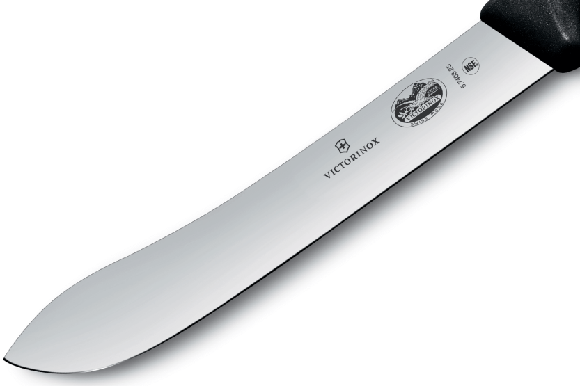 Victorinox slagersmes 5.7403.25 25cm breed punt lemmet zwart fibrox handvat