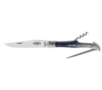 G.DAVID 1792 Laguiole Arabalète Cuchillo plegable con mango de cuerno 12cm + sacacorchos + punzón