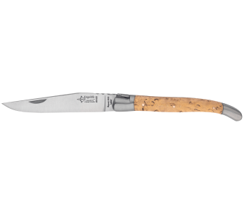 G.DAVID 4512 Laguiole Arbalète foldekniv med håndtak i bjørketre og to matte bolster i rustfritt stål