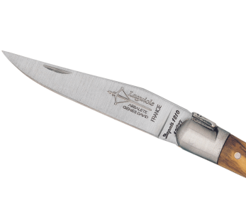 G.DAVID 8308 Laguiole Arbalète foldekniv med håndtak i oliventre og bolster i matt rustfritt stål 2
