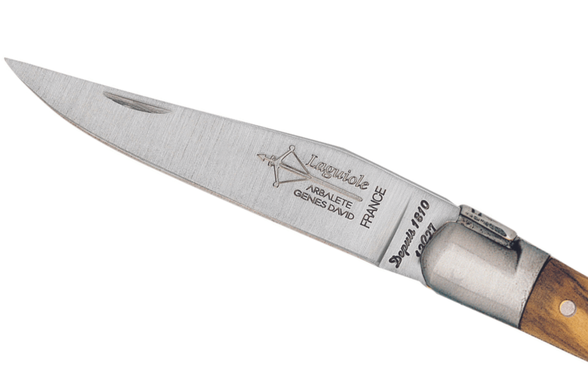 G.DAVID 8308 Laguiole Arbalète fällkniv med olivträhandtag och matt rostfritt stålbult