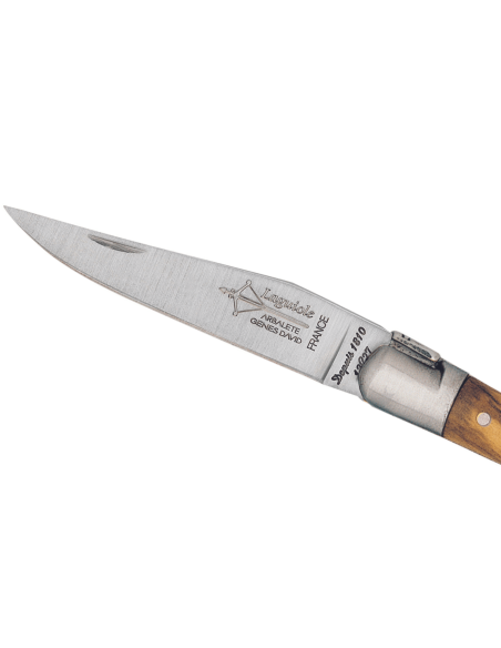 G.DAVID 8308 Laguiole Arbalète foldekniv med håndtag i oliventræ og bolster i mat rustfrit stål