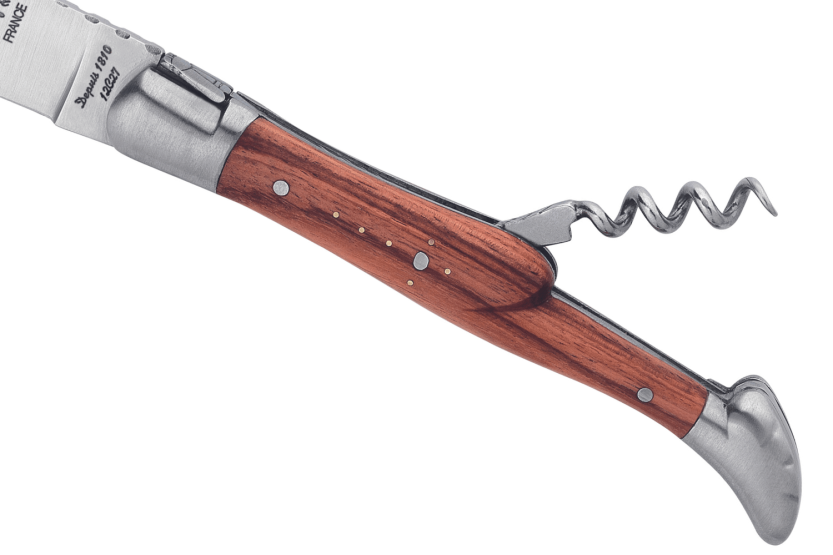 G.DAVID 4272 Laguiole foldekniv med Arbalète-håndtag 12 cm + bolster i rustfrit stål + proptrækker