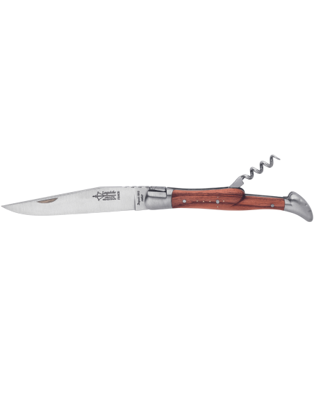 G.DAVID 4272 Laguiole Faca dobrável Arbalète Faca dobrável 12cm Cabo em pau-rosa + Mitraem aço inoxidável + saca-rolhas
