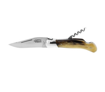 G.DAVID Laguiole Arbalète folding knife 12cm blond horn handle + corkscrew
