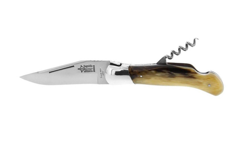 G.DAVID Laguiole Arbalète foldekniv 12cm blond hornhåndtag + proptrækker