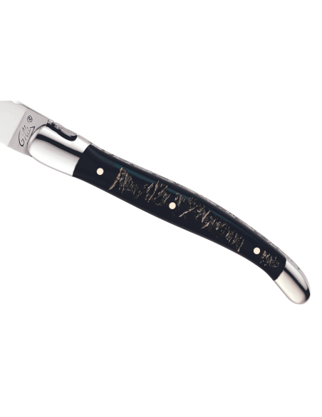 GILLES 5692 Laguiole foldekniv 12 cm håndtag i bøffelhorn med poleret rustfri stålbolster