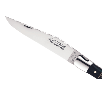 GILLES 5692 Laguiole foldekniv 12 cm håndtak i bøffelhorn med polert rustfritt stålbolster 2
