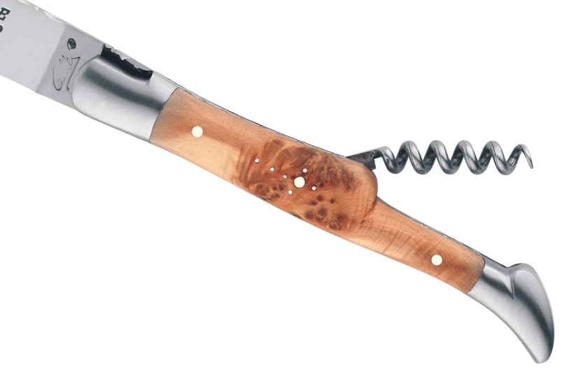 GILLES 8612 Coltello pieghevole Laguiole con impugnatura in ginepro da 12 cm e cavatappi