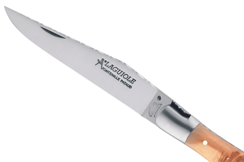 GILLES 8612 Coltello pieghevole Laguiole con impugnatura in ginepro da 12 cm e cavatappi
