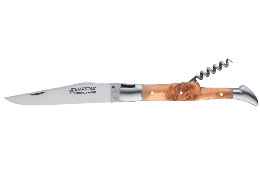 GILLES 8612 Laguiole Foldekniv 12 cm med enebærhåndtak og korketrekker