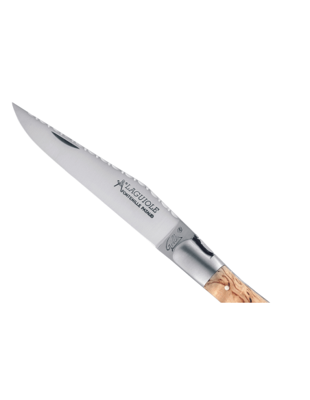 GILLES 8642 Laguiole taittoveitsi 12cm koivupuukahva korkkiruuvilla varustettuna