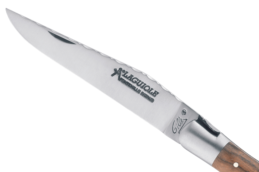 GILLES 8672 Laguiole foldekniv 12 cm med håndtak i valnøtt og korketrekker
