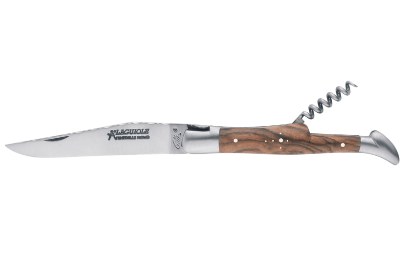GILLES 8672 Coltello pieghevole Laguiole con manico in noce da 12 cm e cavatappi