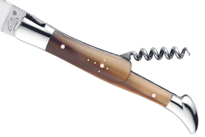 Klappmesser Laguiole GILLES 8682 Griff blonde Hornspitze 12cm mit Korkenzieher