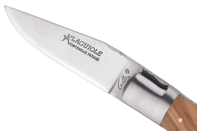 GILLES 9421 Cuchillo plegable Laguiole 10,5cm mango de madera de olivo con Virola