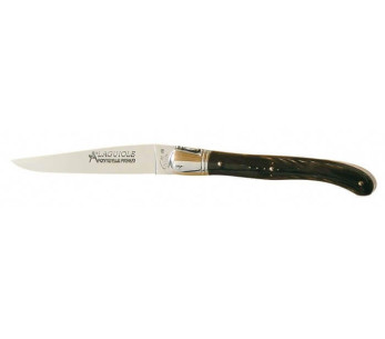 Faca GILLES Laguiole, cabo com ponta de chifre preto, 12 cm