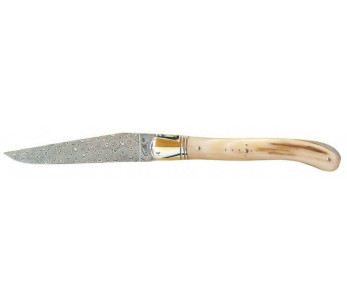 Faca GILLES Laguiole, cabo com ponta de chifre louro, 12 cm