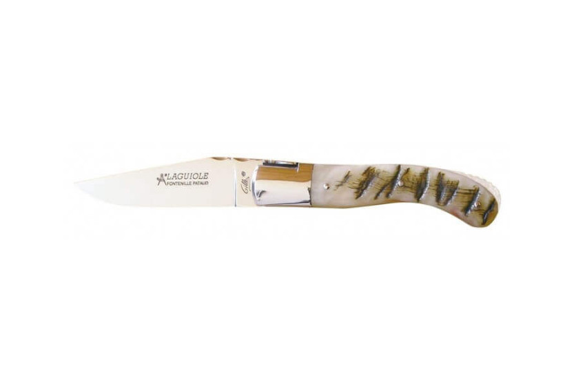GILLES Laguiole-kniv, 13 cm skaft af vædderhorn