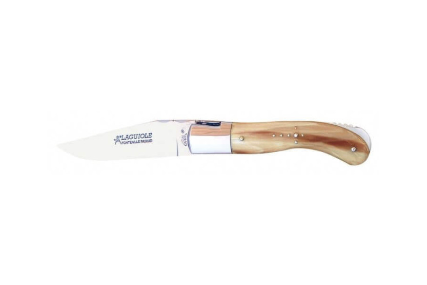 GILLES Laguiole-kniv, 13 cm handtag med blond hornspets