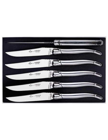 Messerset 6 Tafelmesser Laguiole Armbrust G.DAVID 23cm komplett aus Edelstahl