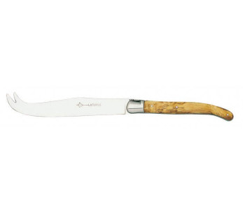 faca para queijo G.DAVID Laguiole Arbalète, 2 pontas em aço inoxidável, cabo em madeira de oliveira