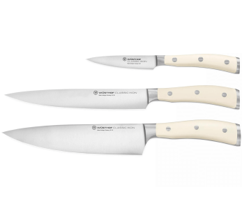 Set de cuchillos 3 cuchillos forjados Wüsthof Classic Ikon blanco