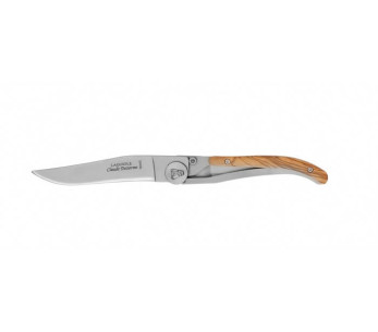 C. DozormeLaguiole-kniv Dozorme 11cm olivträhandtag blad av rostfritt stål med inre skåra