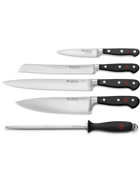 Knife set 4 forged knives Wusthof Classic + 1 sharpening steel
