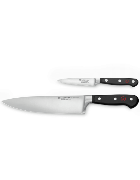 Wüsthof Classic Messerset mit 2 geschmiedeten Messern - Spickmesser 9cm und Kochmesser 20cm