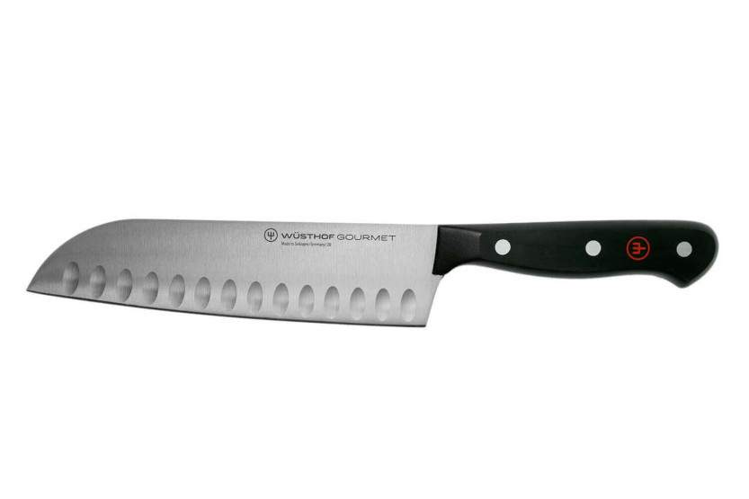 Wüsthof Gourmet Santokuveitsi 17cm, jossa on Granton-terä