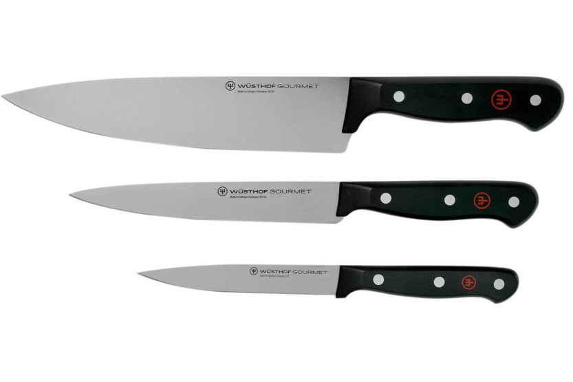 Conjunto de 3 facas Wüsthof Gourmet - Chef 20cm + trinchar 16cm + escritório 12cm